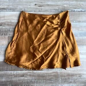 Free People Gold Mini Skirt Size 6